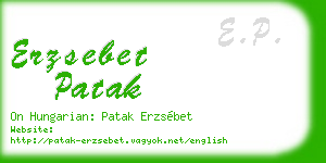 erzsebet patak business card