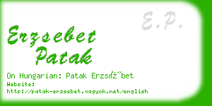 erzsebet patak business card